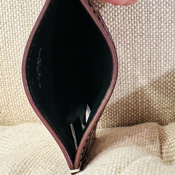 Coach Leather Card Case F59787 Butterfly Dot Black Chalk Pre-Own with Defect - Picture 4 of 8